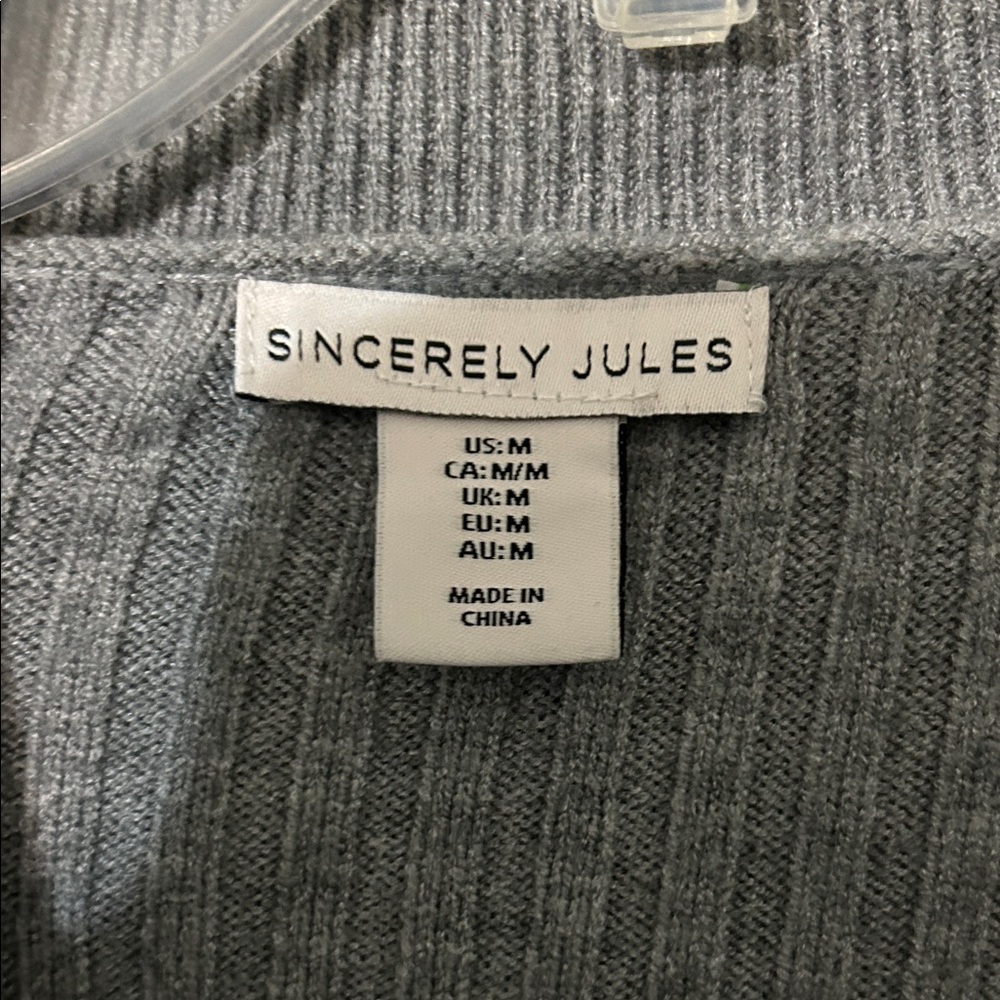 Sincerely Jules Gray Ribbed Cardigan - Picture 2 of 8